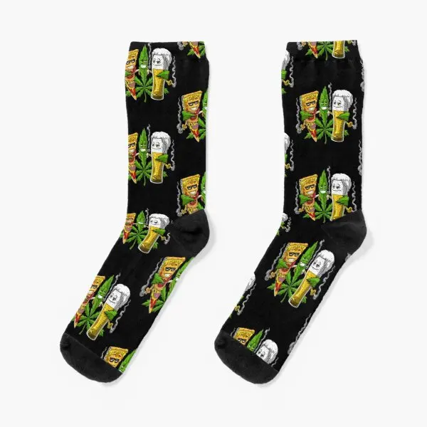 

Weed Beer Pizza Party Crew Socks Cotton Autumn Ladies Unisex Pattern Comfortable Sports Women Short Mens Winter Cute Breathable