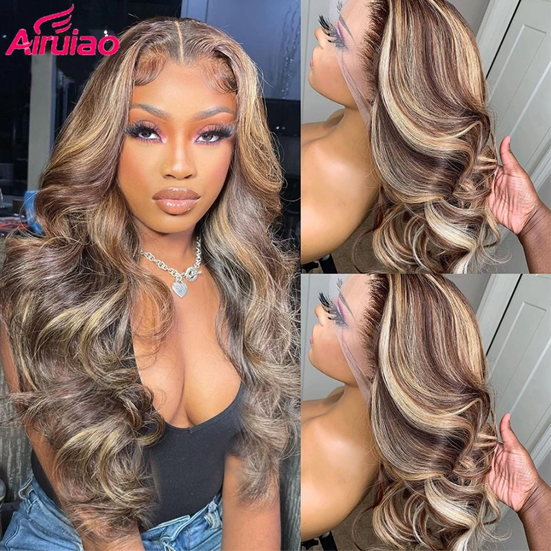 

Highlight Honey Blonde HD 13x6 Frontal Wig Deep Body Wave Lace Front Human Hair Wigs For Women 13x4 Preplucked Wavy Full Frontal