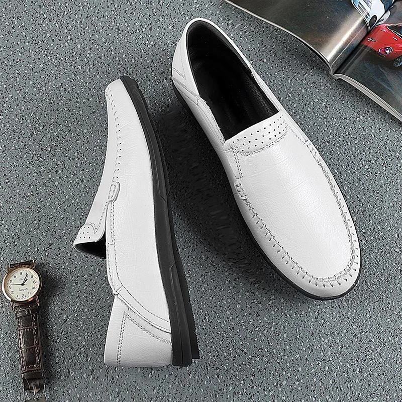 Men Casual Shoes outdoor Luxury Brand Genuine Leather Mens fashion Loafers Moccasins Comfy Breathable Slip on Driving Shoes a4