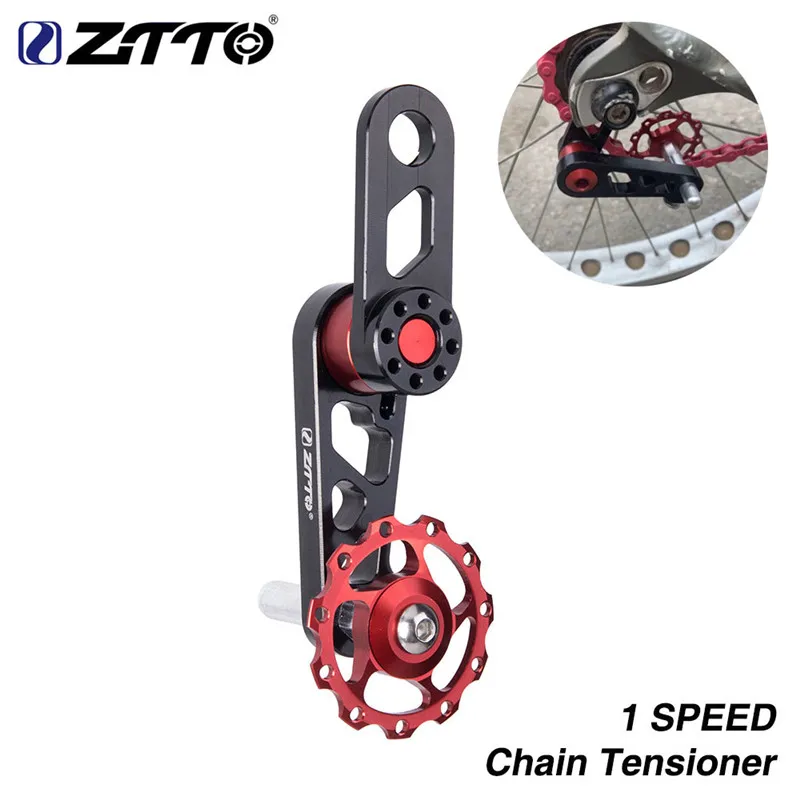 Folding bicycle 1 speed Cycling Converte Folding Derailleur Bicycle Chain Tensioner with Sprocket Guide Wheel Oval BMX