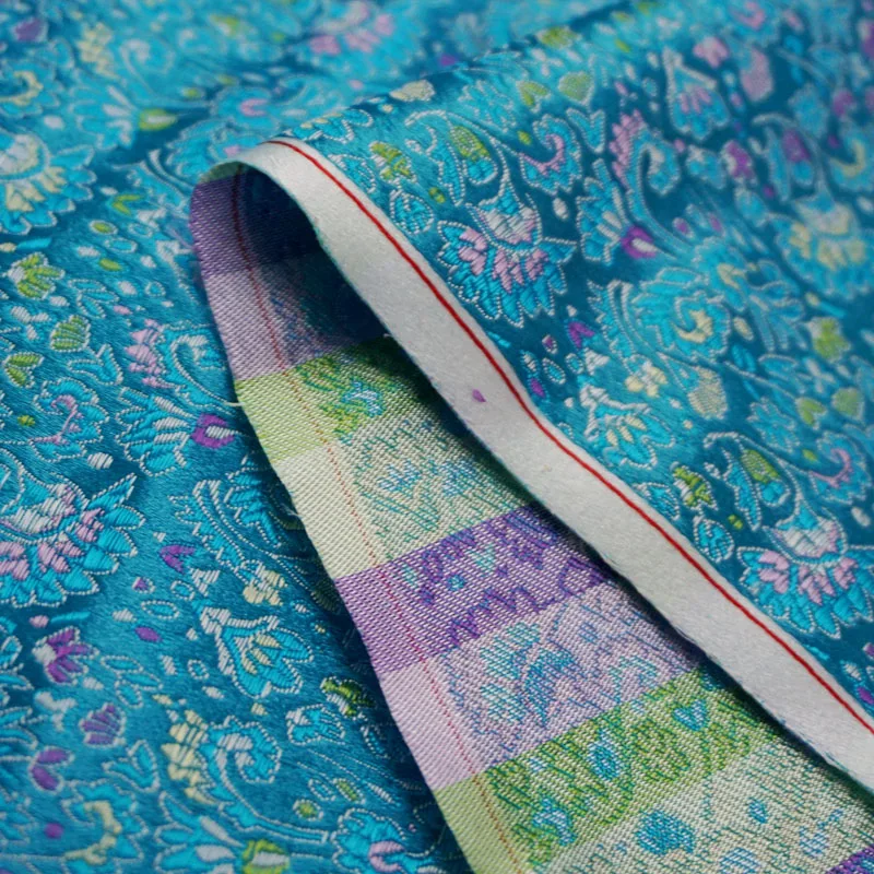 Новая мода синий цветочный стиль дамасская жаккардовая ткань для DIY костюма