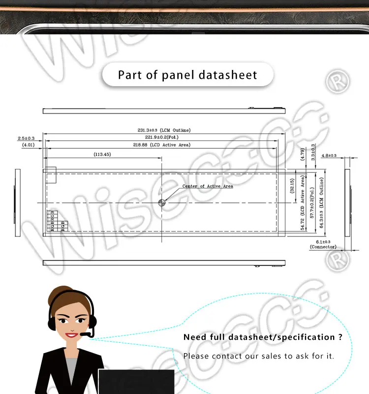 Wisecoco 8,8 дюймов экран 1920*480 HSD088IPW1-A00 40 контактов для автомобильного дисплея с MIPI HDMI интерфейс драйвер платы