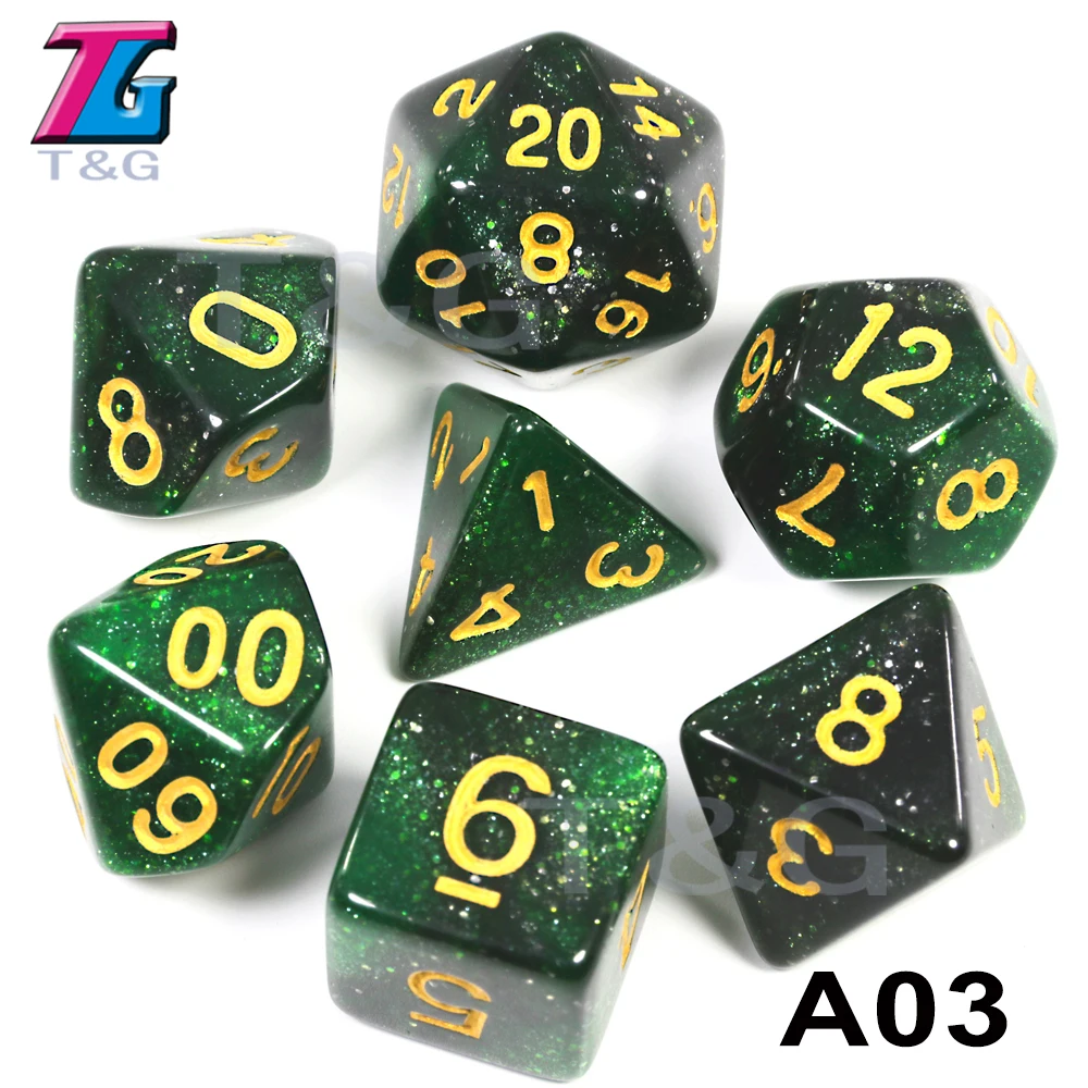 Супер Вселенная Галактика игральные кости DND набор D4-D20 Подземелья и Драконы РПГ лучшие подарки 15 цветов на выбор - Цвет: A03
