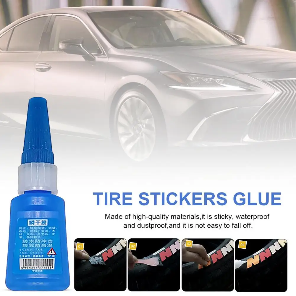 

Tire Decals Glue Car Tire Care Glue Accessory for Auto Tire Care 20ml Tire Lettering Glues for Permenant Tyre Wheel Sticker