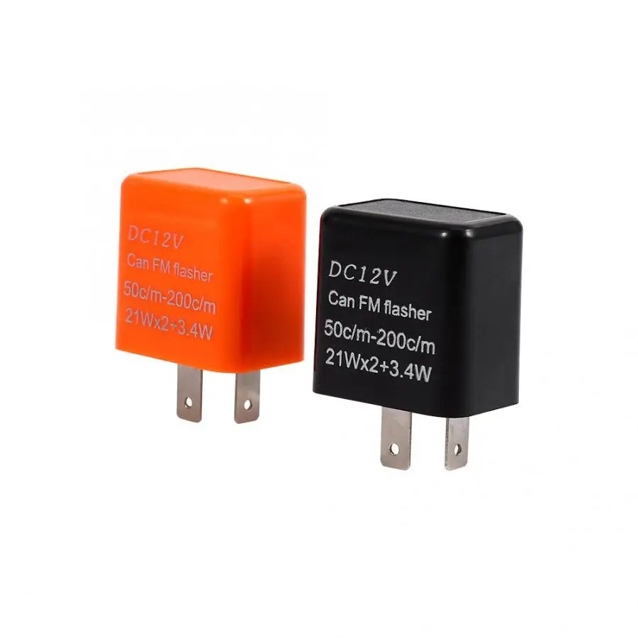 12V 2 Pin Universal Adjustable Flasher Relay Waterproof LED Turn Signal Indicator Black Orange | Автомобили и мотоциклы