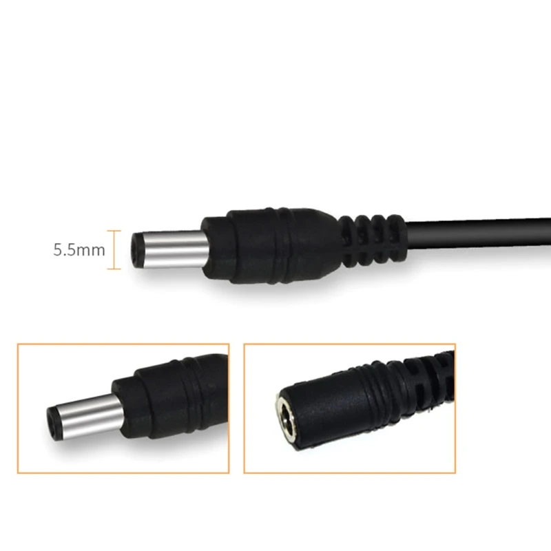 

DC Power Extension Cable 2.1mm x 5.5mm 12V DC Adapter Cord for LED Car