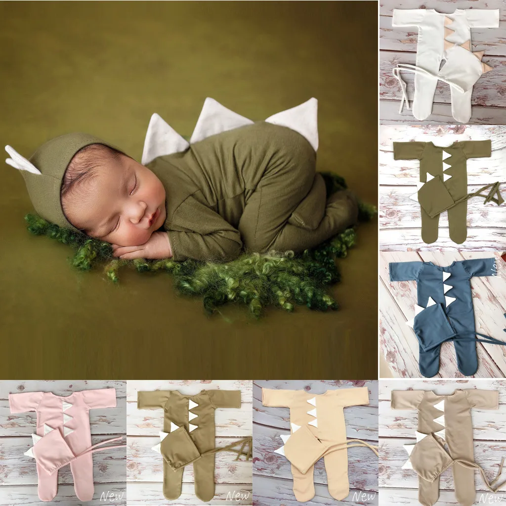 Комбинезон с динозаврами для новорожденных мальчиков и девочек шапка наряд