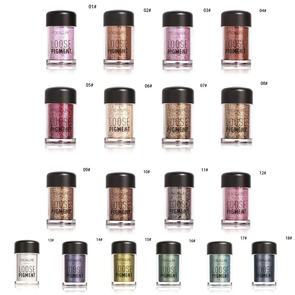 Портативные Свободные Тени для век макияж металлик Цвет Блеск тени Пудра 18