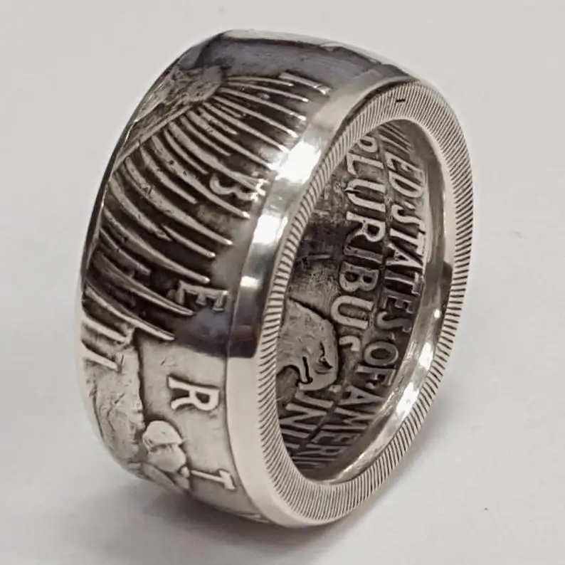 Американский Морган Серебряная доллар монета кольцо &quotОрёл" с серебряным