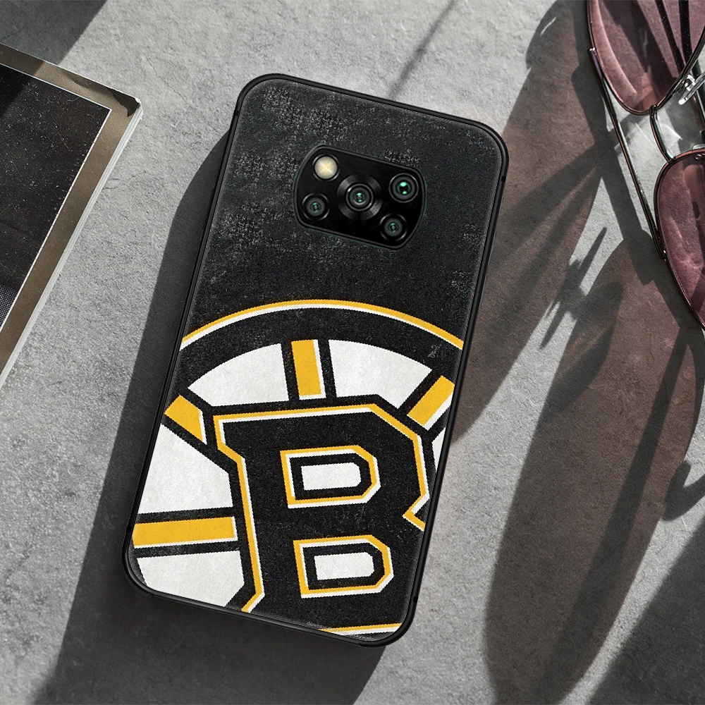 

Boston Bear Hockey team Phone case Cover Hull For Xiaomi Mi A2 A3 8 9 9T Note 10 Se Lite Pro black Hoesjes Silicone Back
