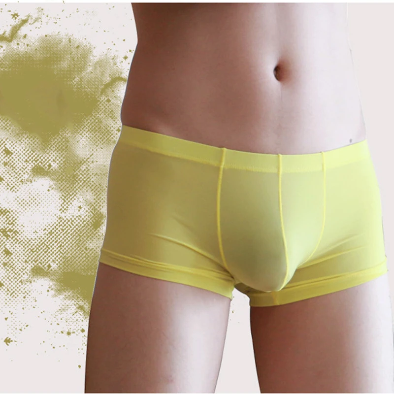 6 Pcs/Lot New Men's Ice Silk Nude Underwear Large Size Summer Thin Men's Cold Soft Ultra-Thin Underwear