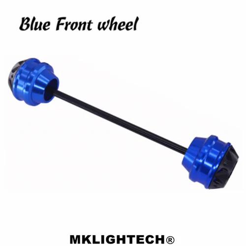 Mklighttech CNC Модифицированная Передняя и задняя вилка для мотоцикла, осевые ползунки, Защитная крышка для DUCATI Multistrada 620 2003-2006 - Цвет: Blue front wheel