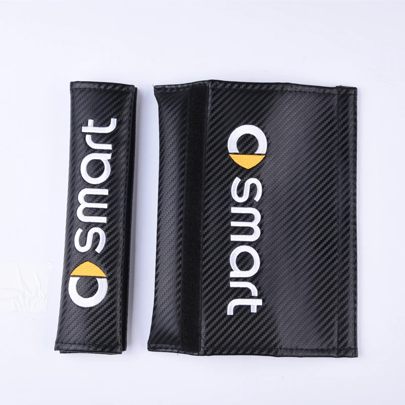 

2Pcs Car Seat Belt Shoulder Pad Protective Cover For Brubus Smart 451453 Fortwo Forfour Carbon Fiber Decoration