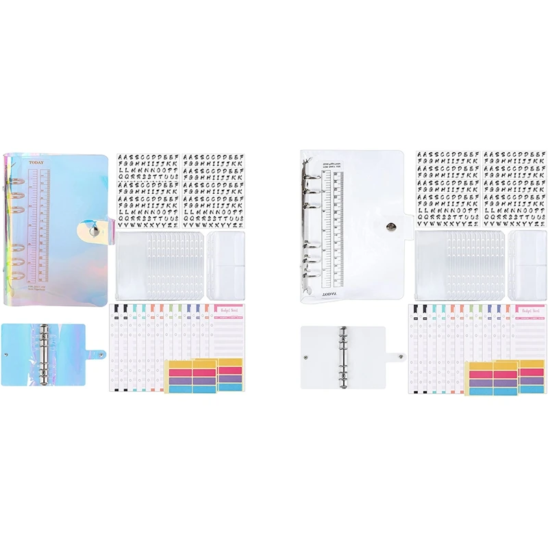 

38 Pcs Budget Organizer Binder Cash Envelope System, Stickers, Budget Sheets,PVC Bags, for Money Planner