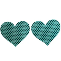 geococcyx 50pairs 100 pcs lot heart shape breast pasties nipple covers seaside green dot soft sexy breast cover