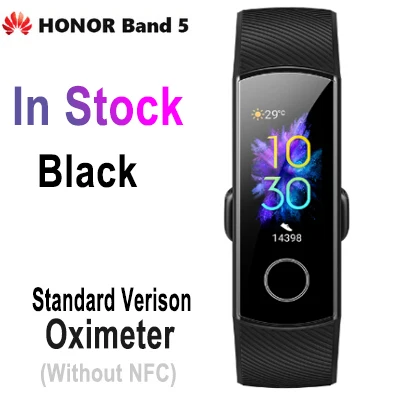Умный Браслет huawei Honor Band 5 NFC, оксиметр AMOLED, сенсорный цветной экран, для плавания, для обнаружения осанки, водонепроницаемый браслет Honor Band 5 - Цвет: Black