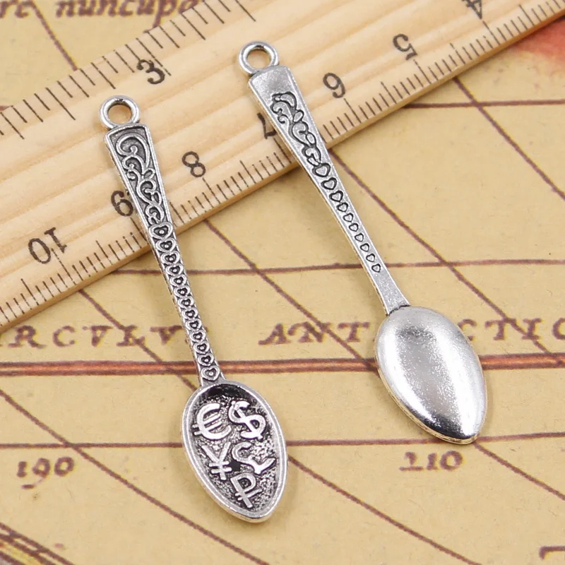 

15pcs Charms Dollar Spoon Money 57x12mm Tibetan Bronze Silver Pendants Crafts Making Findings Handmade Antique DIY Jewelry