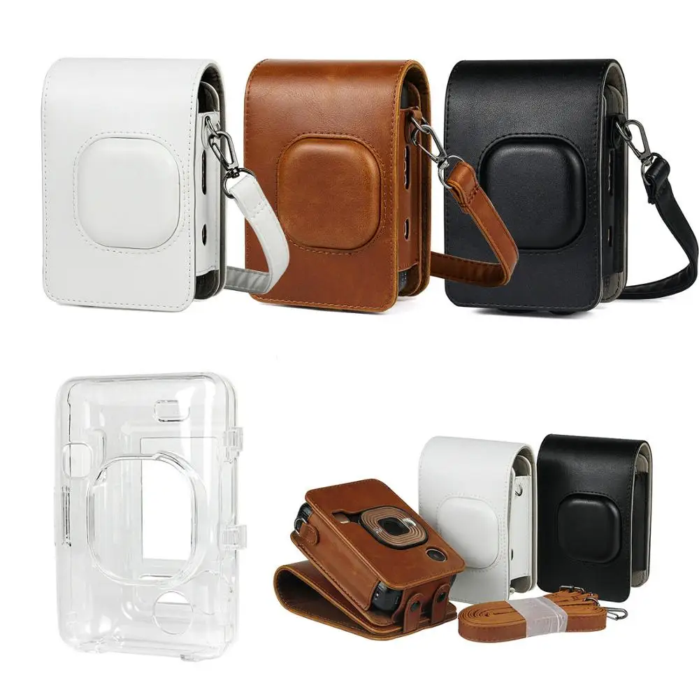 

2022 для Fujifilm Instax Mini Liplay Hybird мгновенная пленка сумка для камеры чехол из искусственной кожи ретро черный коричневый белый чехол для переноски