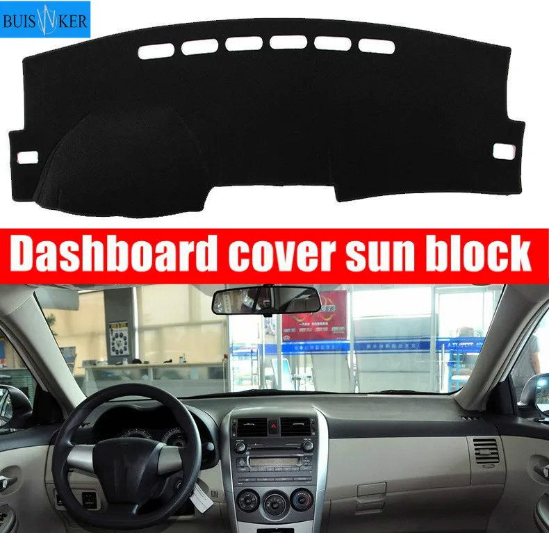 

ar Styling Dashmat Dash Mat Dashboard Cover Pad Sun Shade Protect Carpet For Toyota Corolla E140/E150 2006 2007 2008 2009 -2013