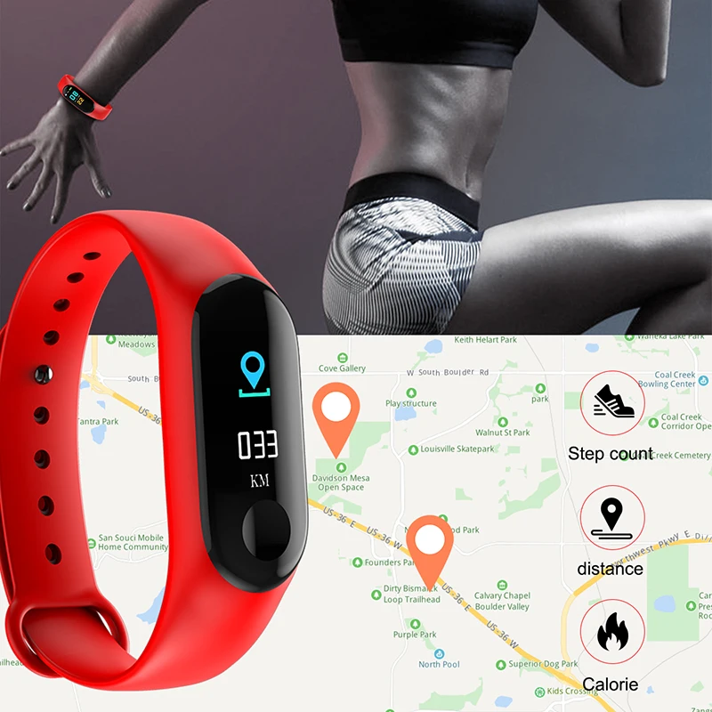 Спортивные Смарт-часы Смарт-браслет M3 Монитор артериального давления
