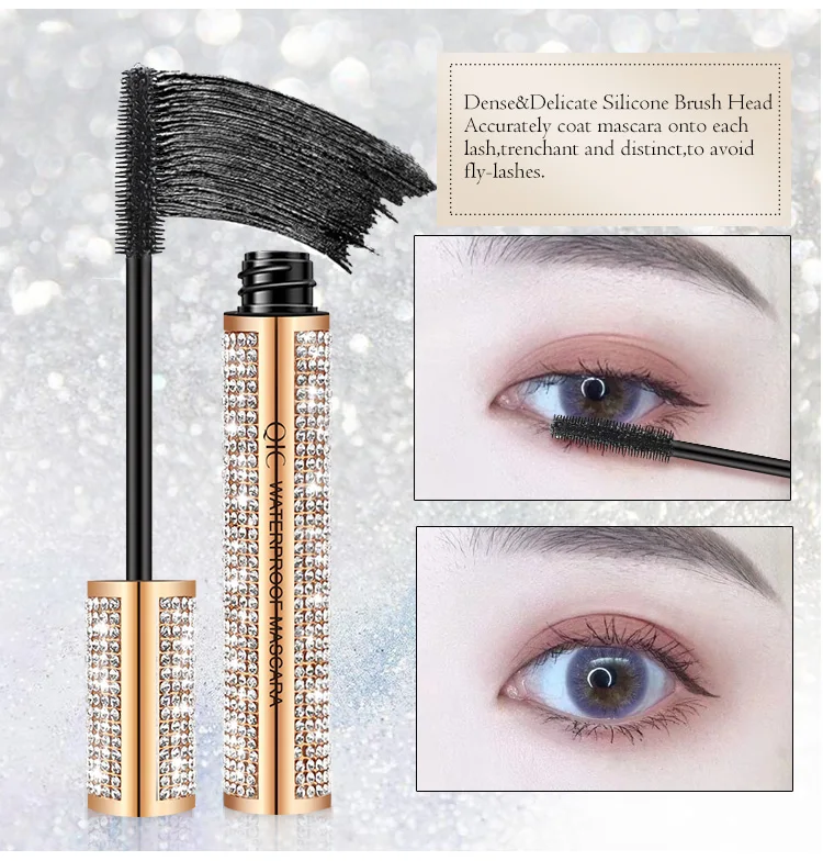 QIC Diamond Mascara Star Waterproof Rimel 4D Mascara For Eyelash Extension Black Thick Lengthening Eye Lashes Cosmetics