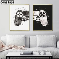 game poster black and white canvas paintings gamepad abstract posters and prints gamer gift wall art pictures gaming room decor