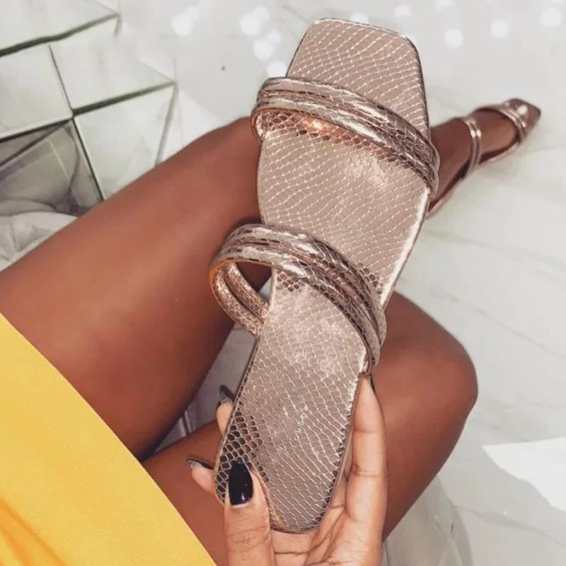 Summer Women Flat Slippers Candy Color Fashion Ladies Slides Narrow Band Flip Flops Comfort Slip On Shoes Female Footwear