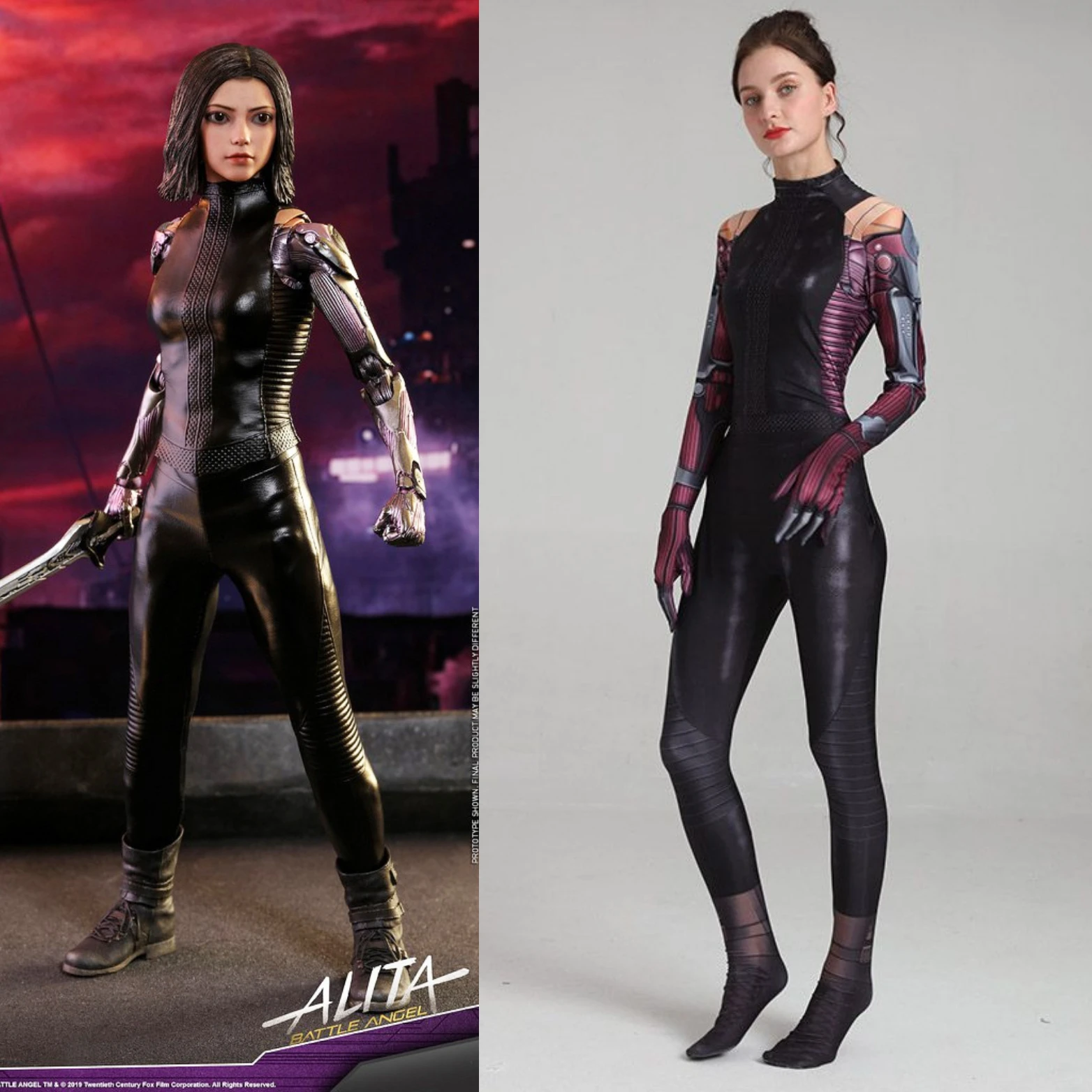 Alita: костюм ангела битвы с 3D принтом для детей косплея Алита женский боди Alita