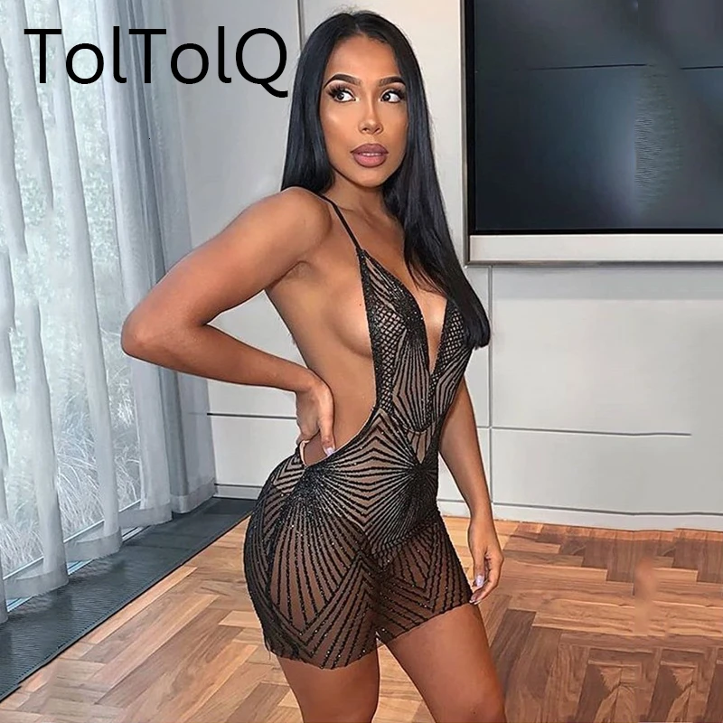 Сексуальное женское платье на бретельках с V образным вырезом украшенное