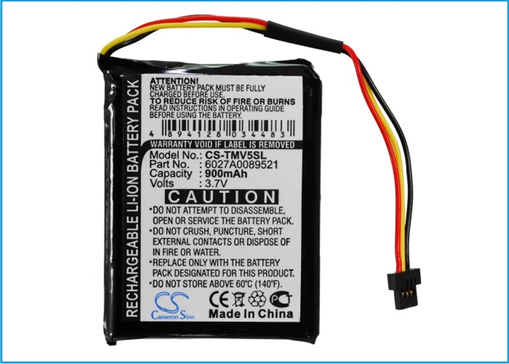 

Cameron Sino 900mAh Battery for TomTom 4EK0.001.01, ONE IQ, V5, 6027A0089521