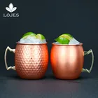 1 шт. 550 мл идеальный молотковый Московский мул кружка барабан-медная пивная чашка кофейная чашка из нержавеющей стали с медным покрытием