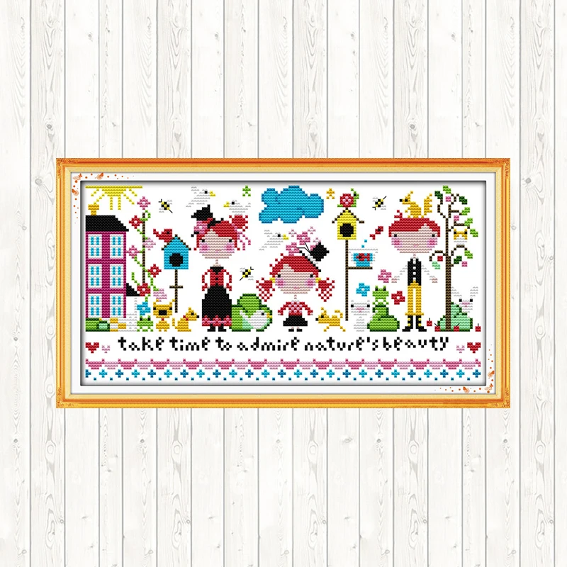 Счастливая семья рождественские наборы для вышивки крестиком рукоделие