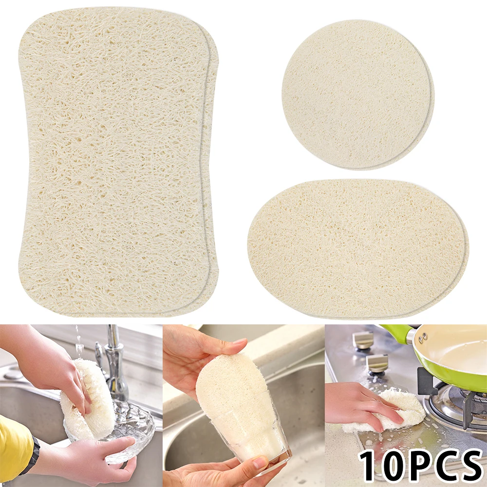 Салфетка для мытья посуды из натуральной люфы губка легко мыть кухни чистки 10