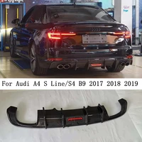 for audi a4 s line s4 b9 2017 2018 2019 real carbon fiber rear diffuser lip spoiler high quality auto bumper accessories