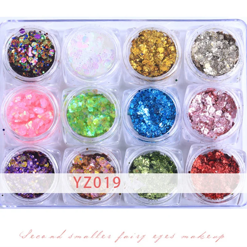 YZ019 CHIVENIDO фестиваль блеск глаз Gezicht блестки Maquillage фестиваль лицо драгоценные камни блеск для глаз дизайн ногтей - Цвет: YZ019