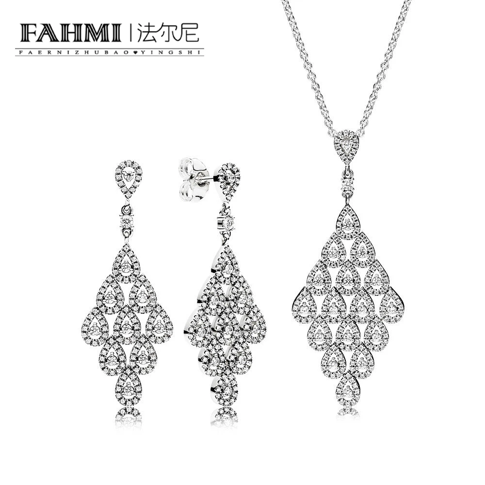 

Ожерелье и серьги из серебра 925 пробы с каскадом