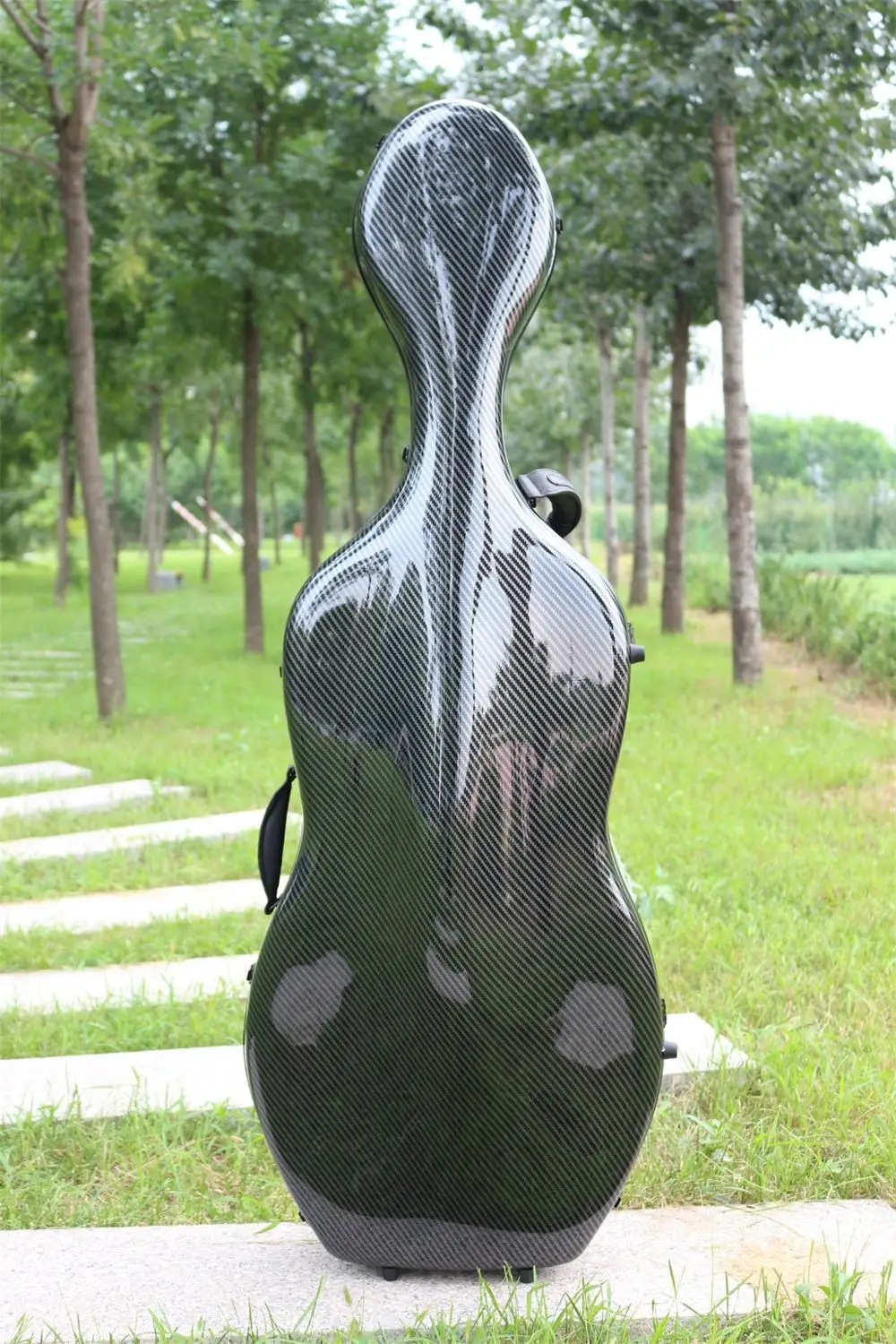 pattern-black 4/4 футляр для виолончели из углеродного волокна футляр для виолончели полноразмерный Виолончель сильный светлый черный цвет - Цвет: pattern-black