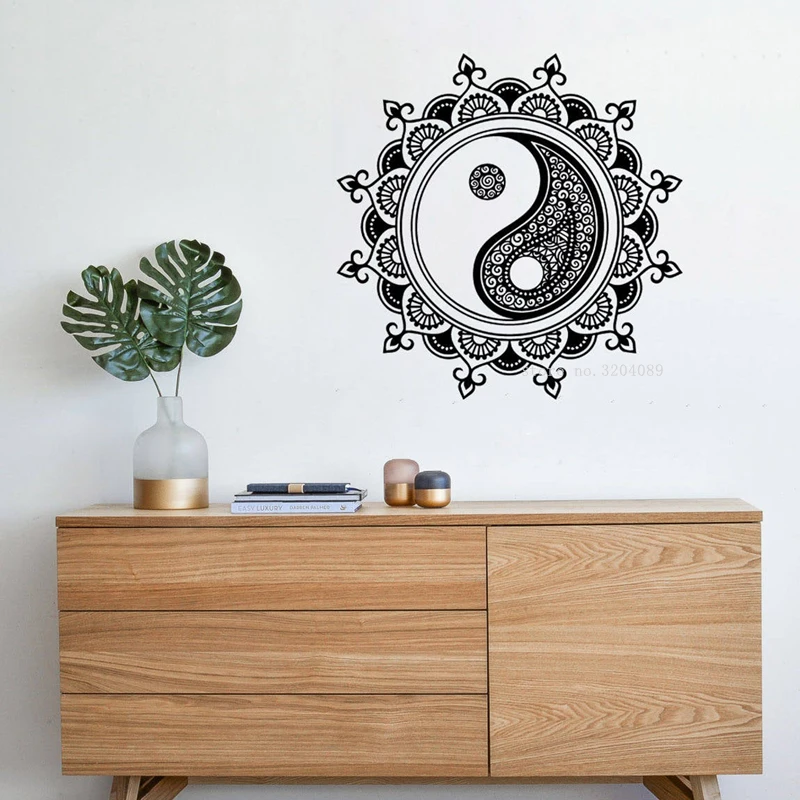 Наклейки на стену yin yang Zen Мандала Съемные Виниловые наклейки дизайн интерьера