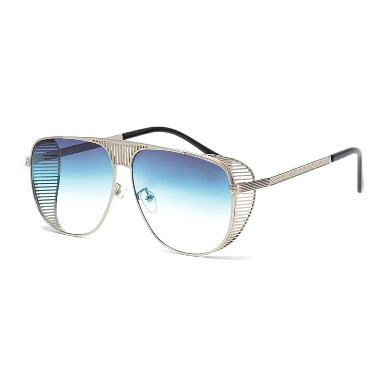 C6 Sliver BlueGreen Новые мужские модные женские солнцезащитные очки в стиле стимпанк винтажные брендовые паровые очки в стиле панк UV400 элитные очки Gafas de sol muje - Цвет линз: C6 Sliver BlueGreen