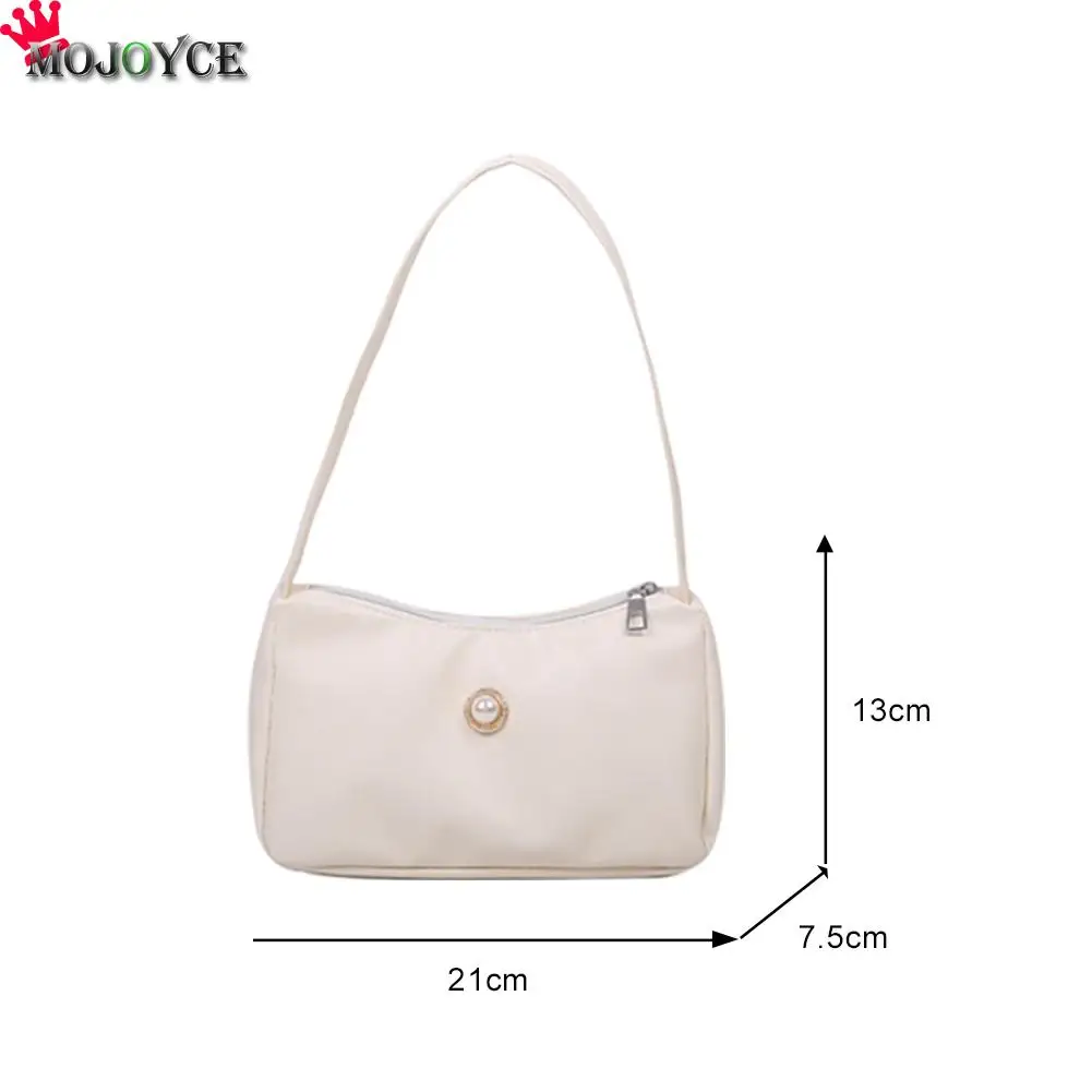 

Casual Women Handbag Pearl Classic Elegant Crossbody Shoulder Bag PU Leather Female Solid Color Shoulder Underarm Totes