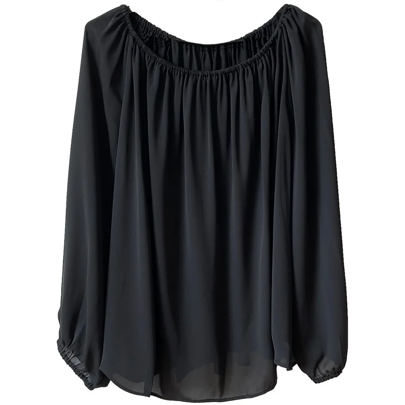 Sexy off-Shoulder Long Sleeve Chiffon Shirt Women's 2020 Autumn New Street Style Loose Blouse blusas femininas elegante