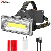 10000lm led headlamp cob light rechargeable outdoor led long range miner outdoor riding alarming