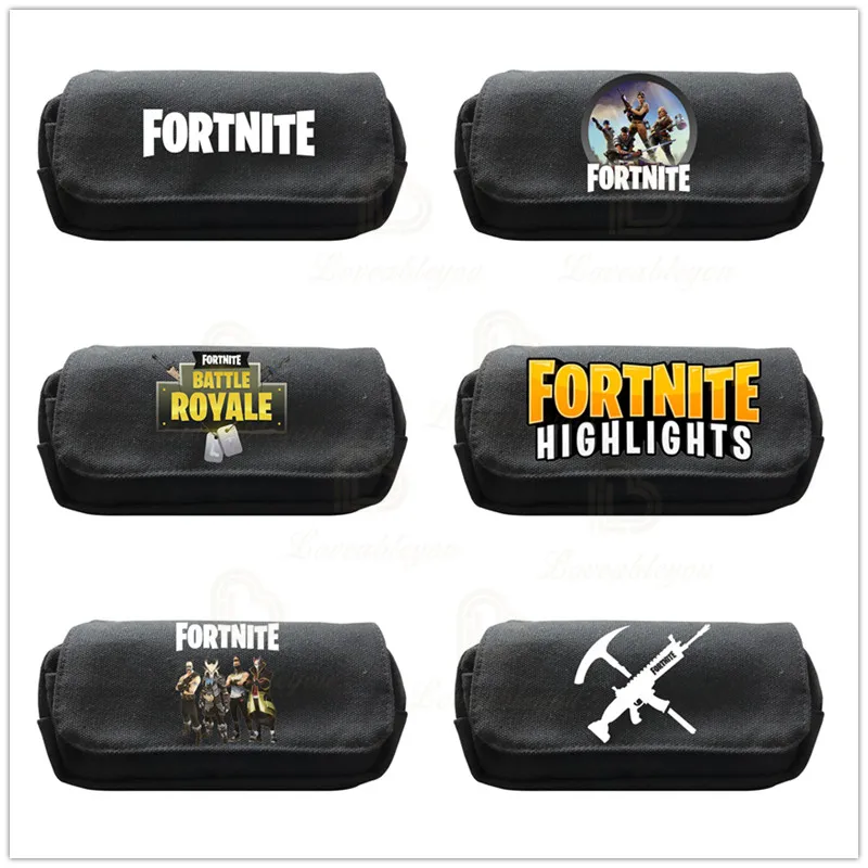 

Fortnite Black Canvas Large Capacity Pencil Cases Bags Fabric Pen Box Pouch Case Student School Office Stationary Supplies
