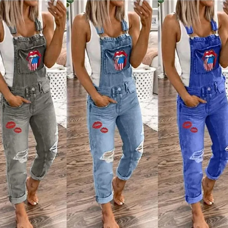 Женские комбинезоны с цветочным принтом длинные брюки со средней талией