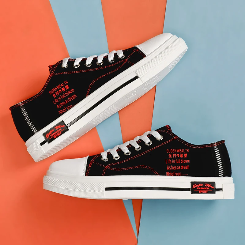 

Men Canvas Shoes Unisex Skateboarding Shoes Women Trend Casual Shoes Lace-up Comfort Flat Men Sneakers Fashion Vulcanized Shoes