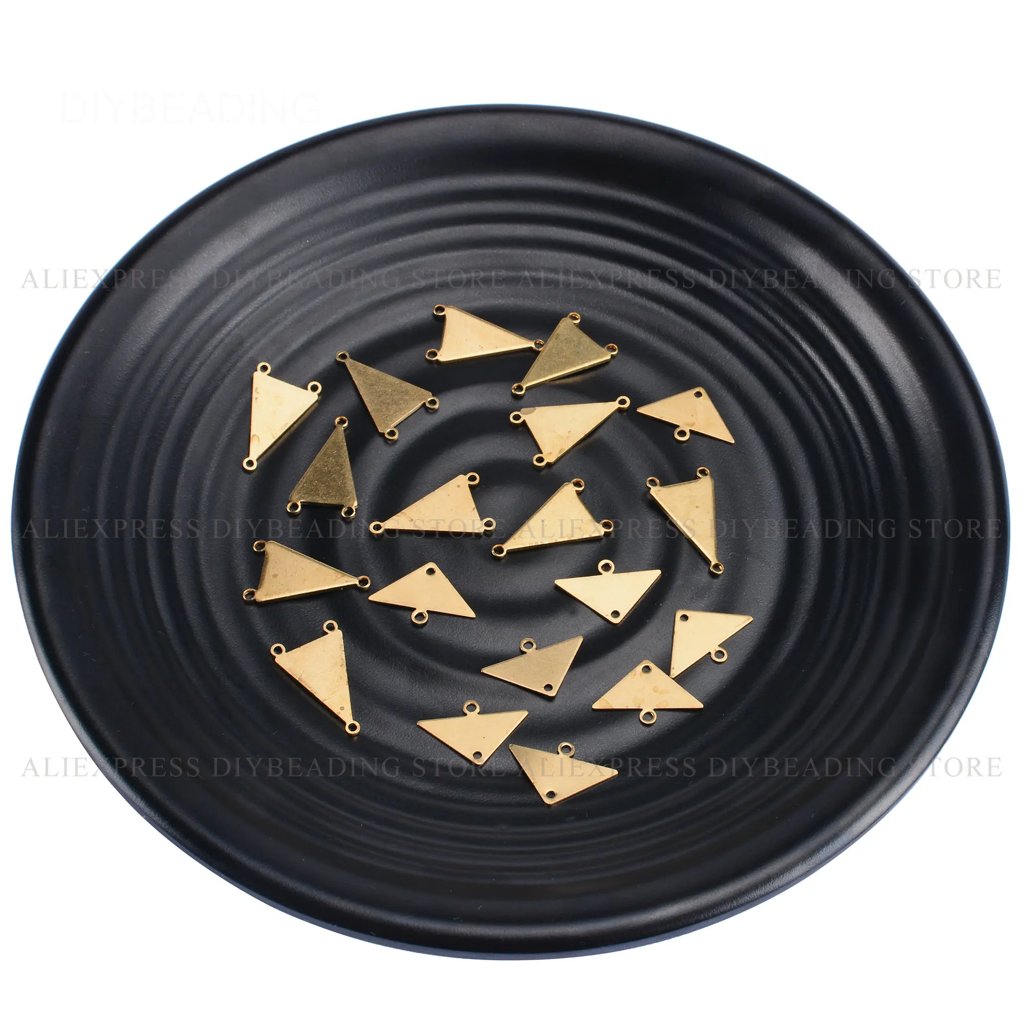 50 200 шт маленький размер мульти отверстия латунная треугольная подвеска кулон в