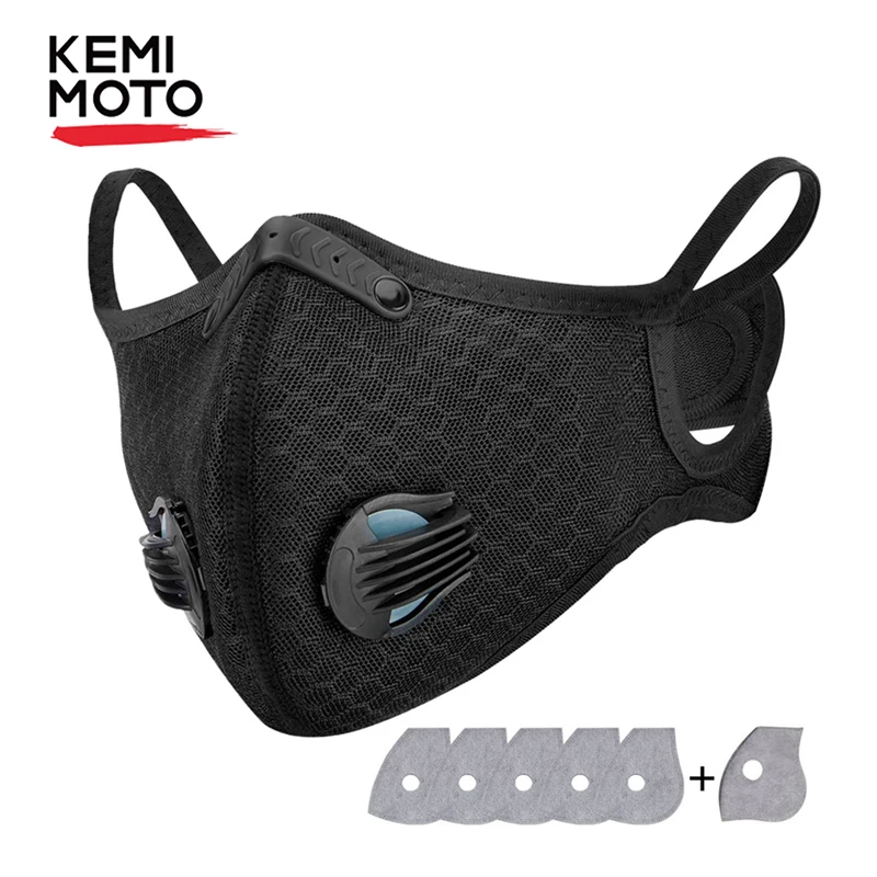 

PM2.5 Dust Mask Respirator Masks Replaceable Activated Carbon Filters Anti-Pollution Cycling Sport Motorcycle Face Mask Reusable