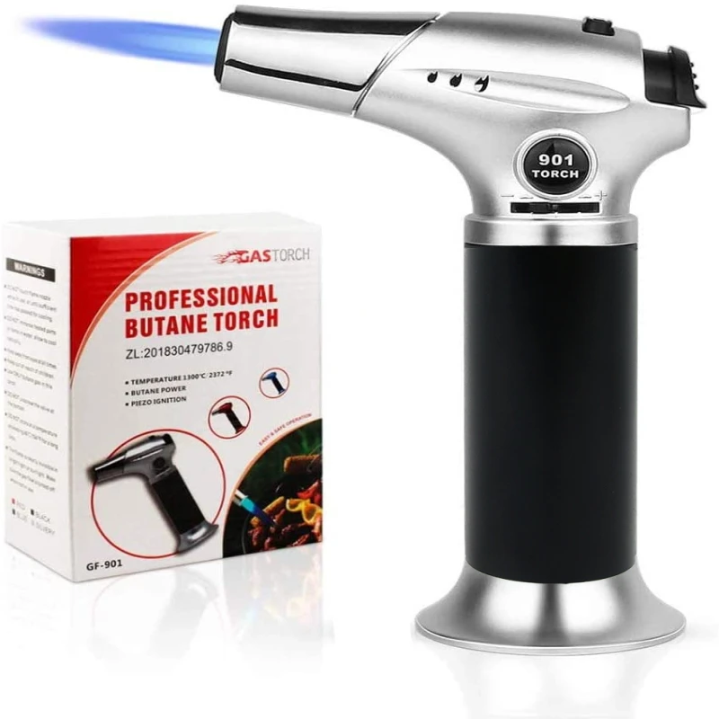 

High Jet Flame Torch Cigarette Lighter Adjustable Refillable Baking Butane Gas Metal Barbecue Creme Brulee Cigar Smoking