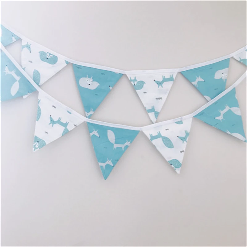 12 флагов 3 2 м сине-белый мультяшный животный хлопчатобумажная ткань флажки флаг