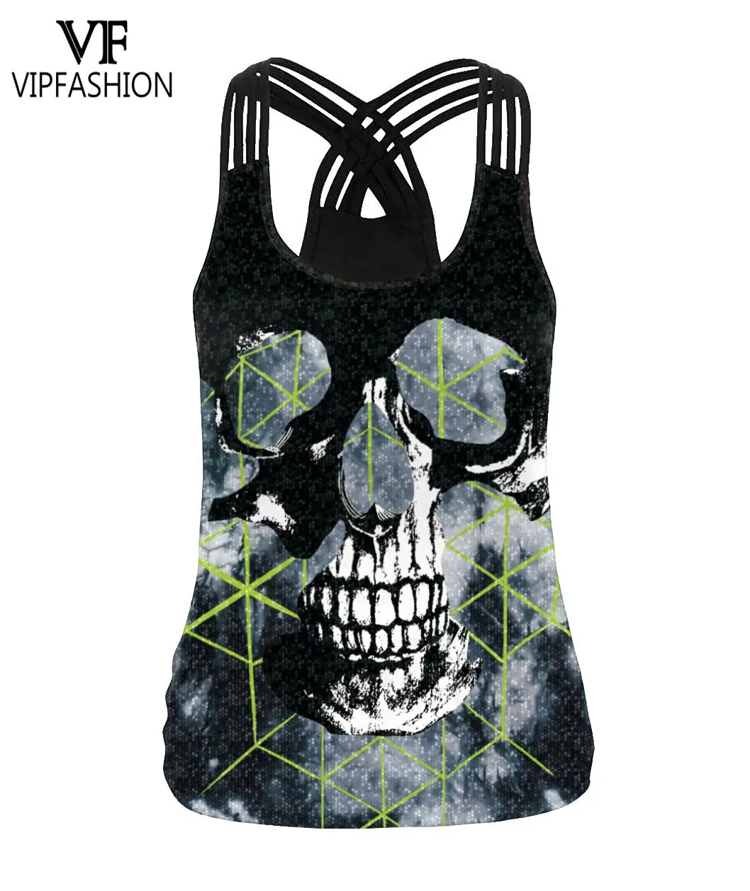VIP модная летняя женская майка топ новинка с принтом черепа верхняя одежда модное